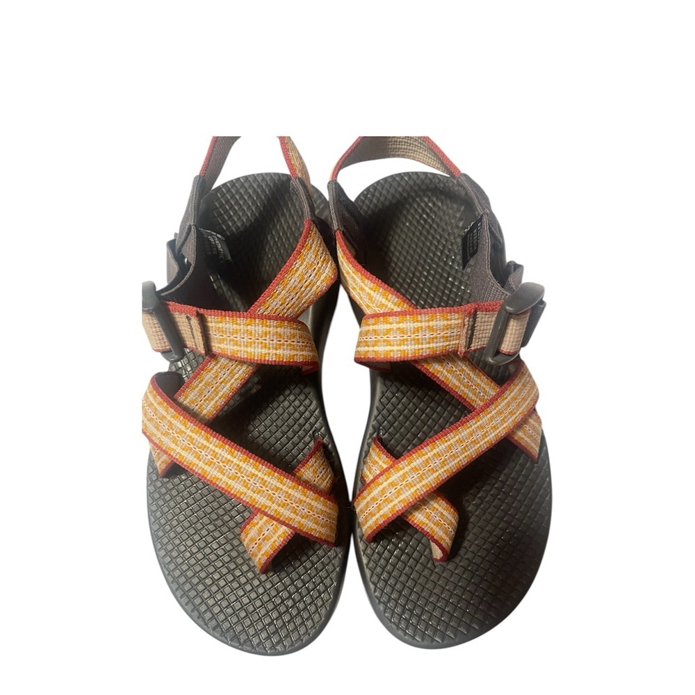 CHACO , Black and Orange Sport Sandals with Durable Straps